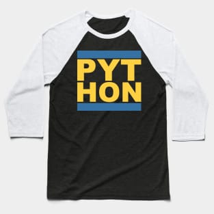 PYT HON Cool Blue & Yellow Design for Python Programmers Baseball T-Shirt